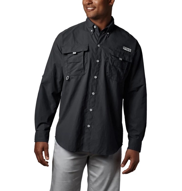 Columbia PFG Bahama II Camisa de manga larga para hombre, transpirable,  protección UV, Fossil/Realtree Edge, pequeña