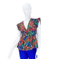 Ana V Blusa Elegante con Estampado Floral