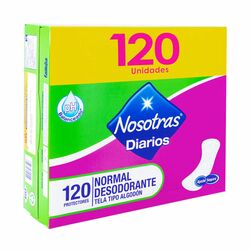 Nosotras Caja de Protectores Diarios - 10 Paquetes de 120 Unidades