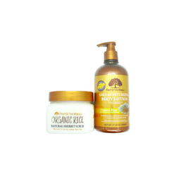 Kit Fruit Of The Wokali Organic Rice Scrub + Shea Body Lotion