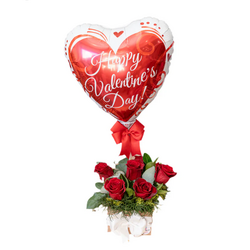 Happy Valentine’s Day Arreglo de Rosas Rojas