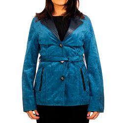 AC Chaqueta de Mujer en Piel y Cuello en Cuero