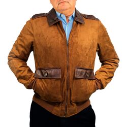 AC Chaqueta Cuello de Cuero y Manga Arruchada