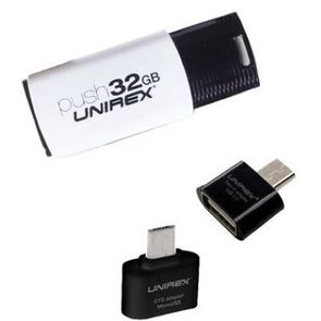 Unirex Flash Memoria USB con Adaptador USB-C/Micro USB
