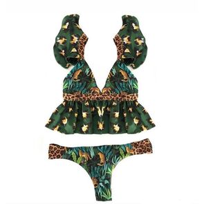 Traje de Baño con Estampado de Leopardo