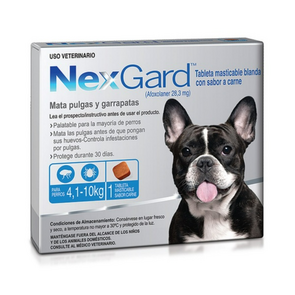 Nexgard Tableta Anti Pulgas y Garrapatas para Perros de 4,1 a 10kg