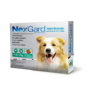 Nexgard Tableta Anti Pulgas y Garrapatas para Perros de 10-25kg