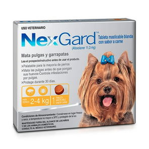 Nexgard Tableta Anti Pulgas y Garrapatas para Perros de 2-4kg