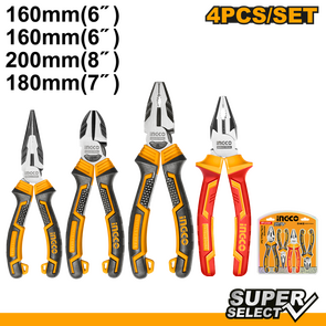 Ingco HKPS28458 Set Herramientas Alicates y Pinza Electrica
