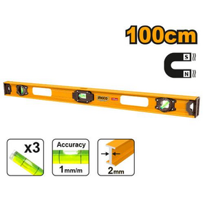 Ingco HSL28100 Nivel de Aluminio a 3 Gotas