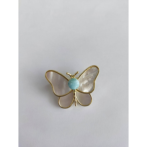 Broche de Mariposa con Piedra Larimar