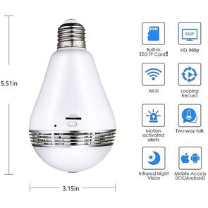 OEM Cámara de Vigilancia con Wifi en forma de Bombillo