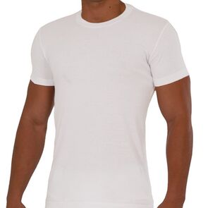 Baronil Camiseta blanca para Hombre Cuello Redondo 2