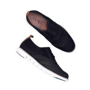 Curet Zapatos Negros Estilo Oxford de Pana con Suela Blanca