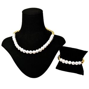 Glowing Heavy Pearls Set de Collar y Brazalete con Perlas