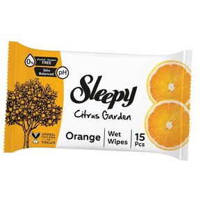 Sleepy Citrus Garden Orange Toallitas Húmedas 15 Piezas