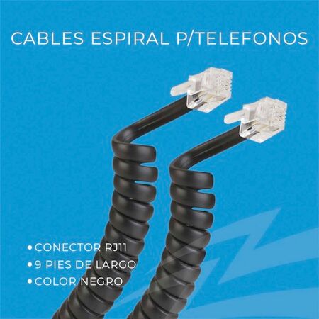 Zetta Electronics Cable Espiral para Teléfonos