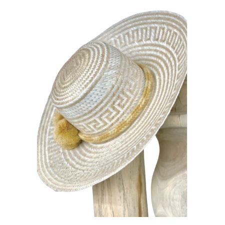 Sabbia Sombrero con Borlas Amarillo