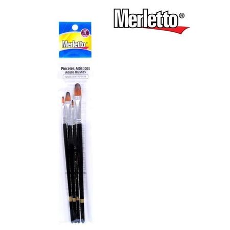 Merletto Pinceles Artísticos Negro 4/1