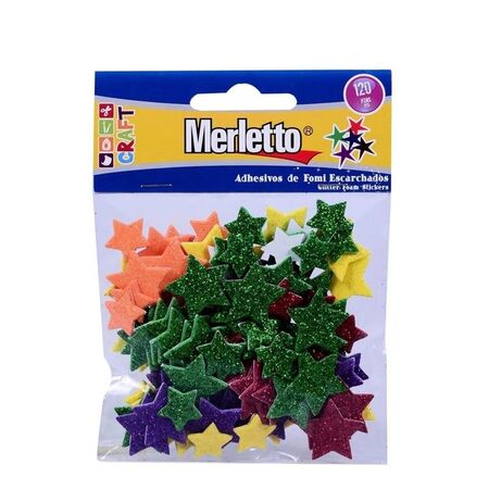 Merletto Adhesivos de Foami con Forma de Estrellas Escarchadas