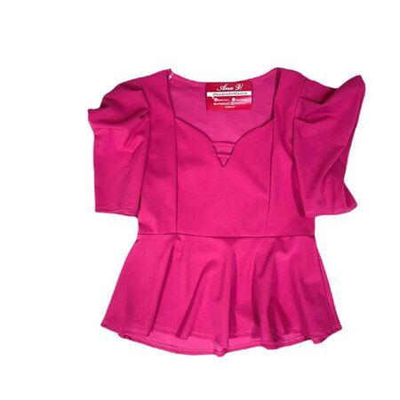 Ana V Blusa Peplum Escote V