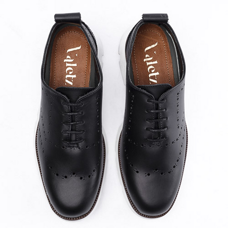 Valetz Breezy Oxford Brogue Negro de Suela Blanca