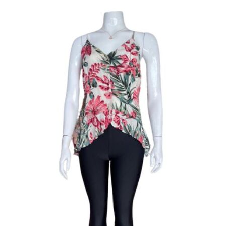 Blusa Floral con Arandelas