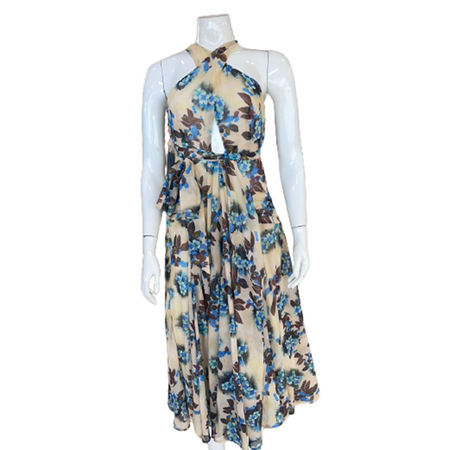 Vestido Floral con Tirantes Cruzados