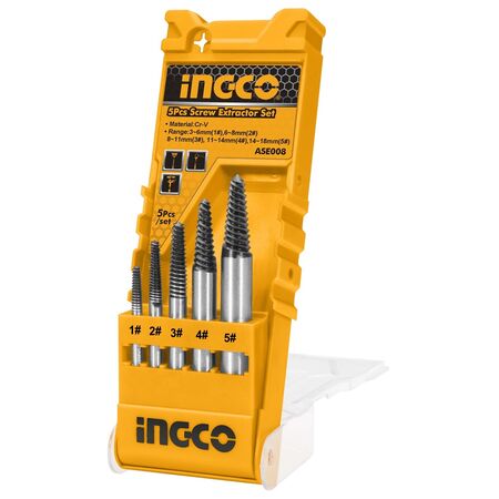 Ingco Kit Contra Macho Extractor de Tornillos