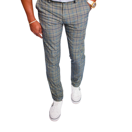 Patocchi Pantalón de Cuadro Italiano de Confort