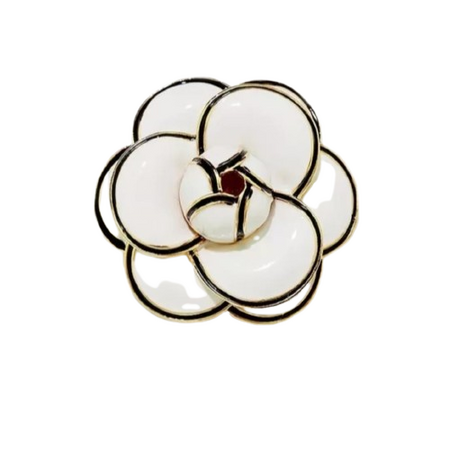 Broche de Camelia Blanca