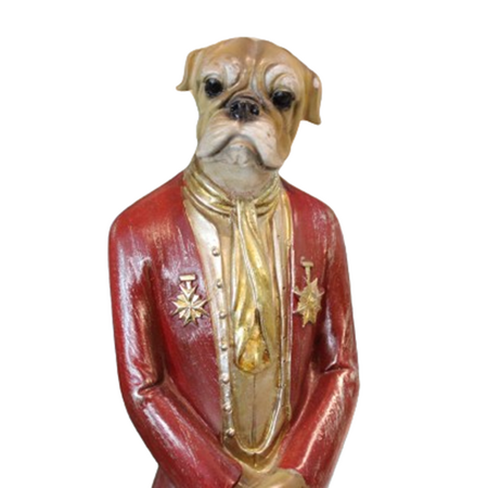 Estatua Decorativa de Perro Militar