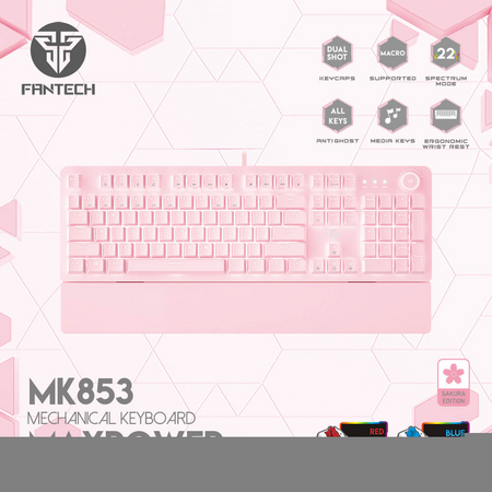 Fantech Mk853 Max Power Sakura Edition Teclado Mecánico