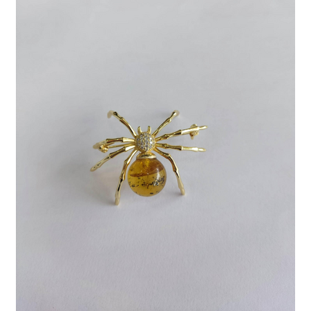 Broche de Araña con Piedra Ámbar