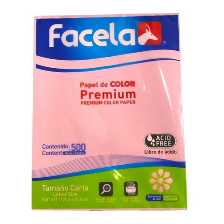 Facela Papel de Color Premium 8.5 x 11