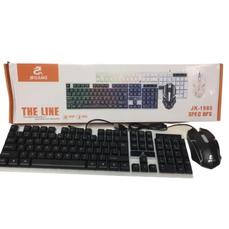 JEQANG Set de Teclado y Mouse para Juego con Luz LED