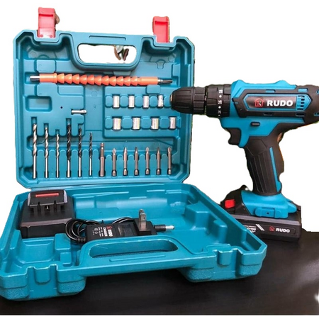 Rudo Kit de Taladro Inalámbrico Recargable