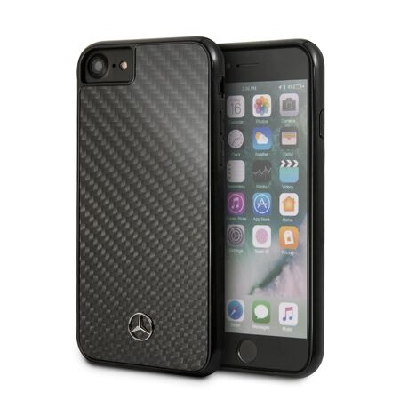 Mercedes Benz Cover en Fibra Carbon para iPhone 8/7/6 Negro
