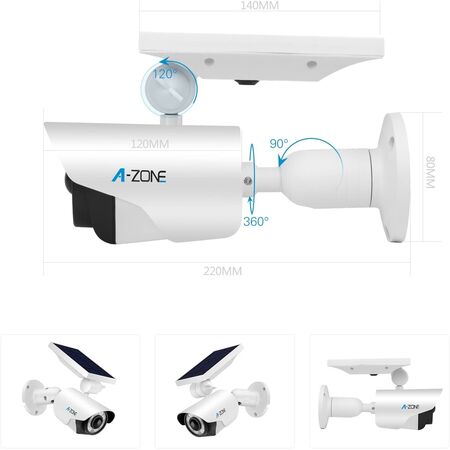 A-Zone Lámpara LED Solar Tipo Cámara de Seguridad