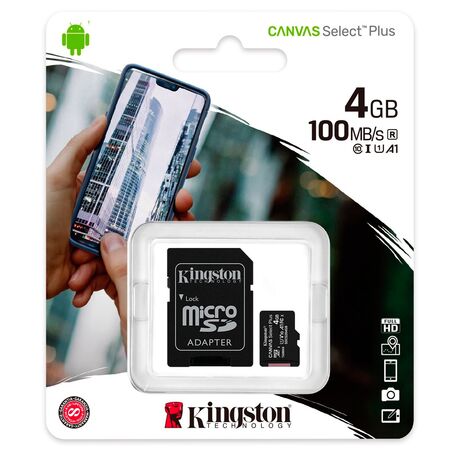 Kingston Adaptador de Memoria SD + Memoria SD 4GB